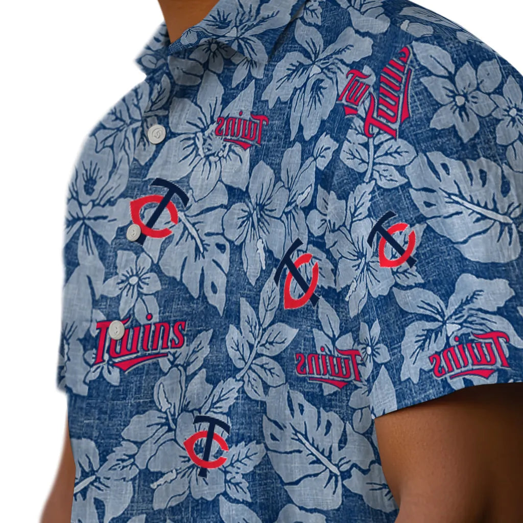 Minnesota Twins Hawaiian Shirt - Hibiscus Oasis | Moonbestprint