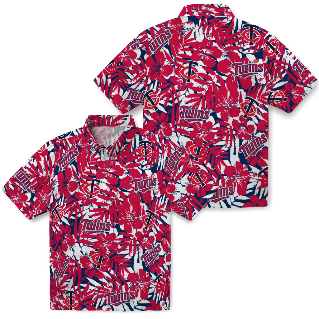 Minnesota Twins Hawaiian Shirt - Hibiscus Overlay | Moonbestprint