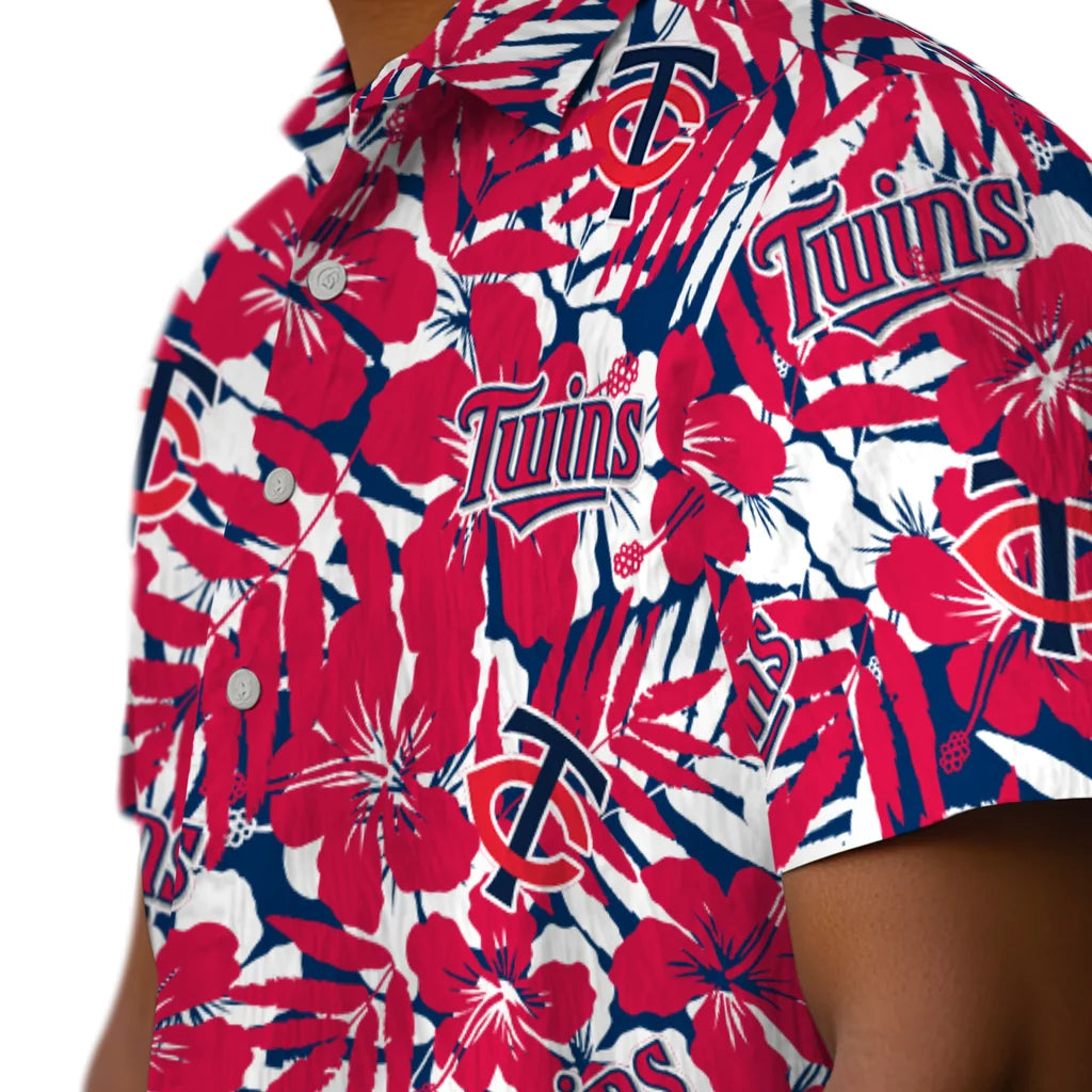 Minnesota Twins Hawaiian Shirt - Hibiscus Overlay | Moonbestprint
