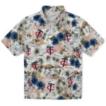 Minnesota Twins Hawaiian Shirt - Hibiscus Seaside | Moonbestprint