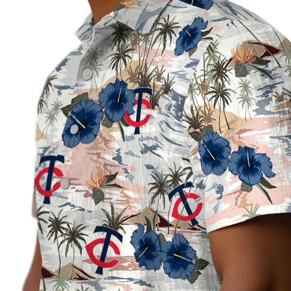 Minnesota Twins Hawaiian Shirt - Hibiscus Seaside | Moonbestprint