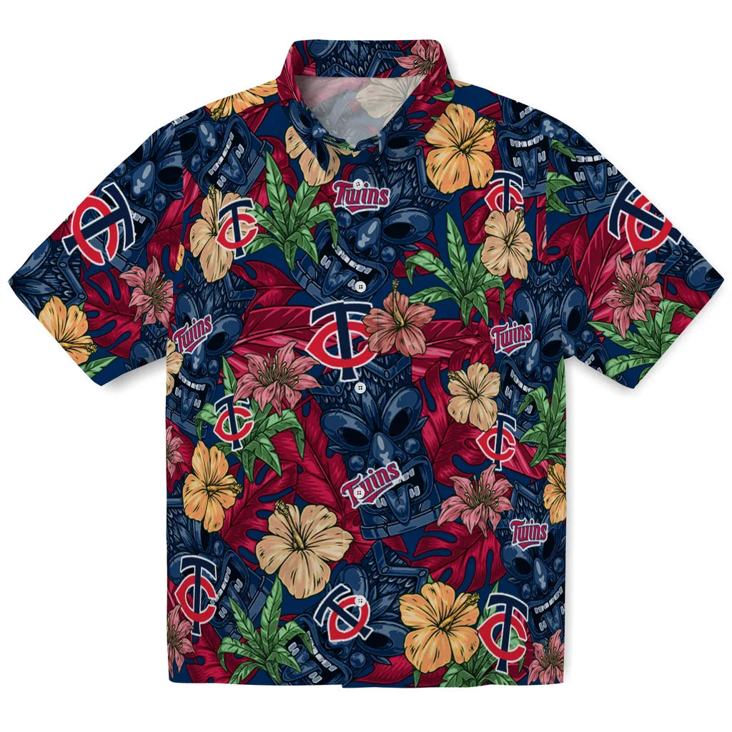 Minnesota Twins Hawaiian Shirt - Hibiscus Tiki Jungle | Moonbestprint