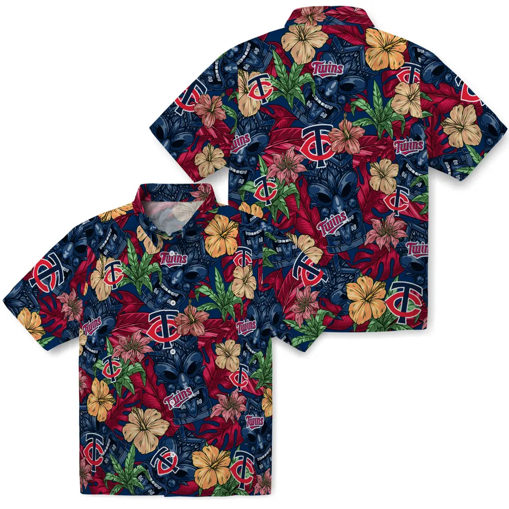 Minnesota Twins Hawaiian Shirt - Hibiscus Tiki Jungle | Moonbestprint