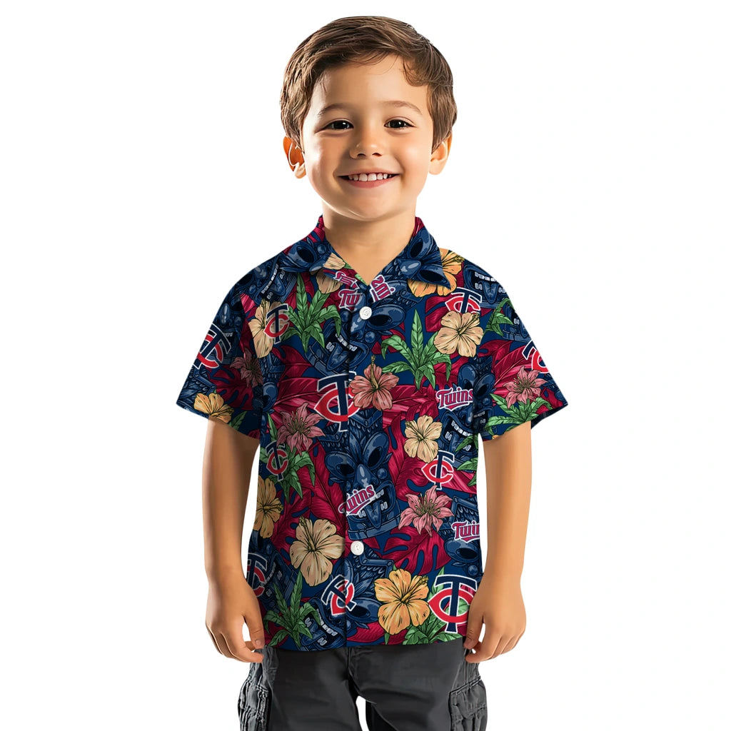 Minnesota Twins Hawaiian Shirt - Hibiscus Tiki Jungle | Moonbestprint