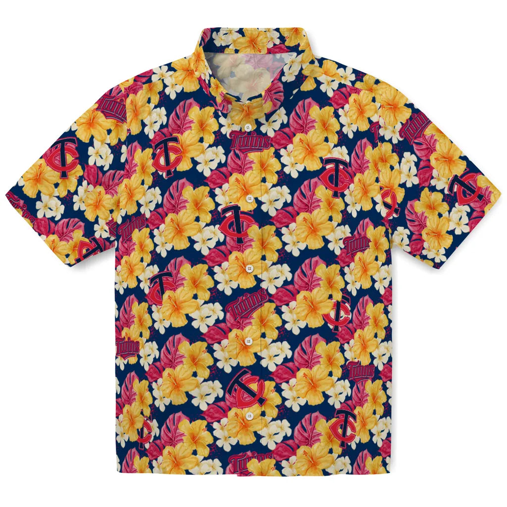 Minnesota Twins Hawaiian Shirt - Hibiscus Tropics | Moonbestprint