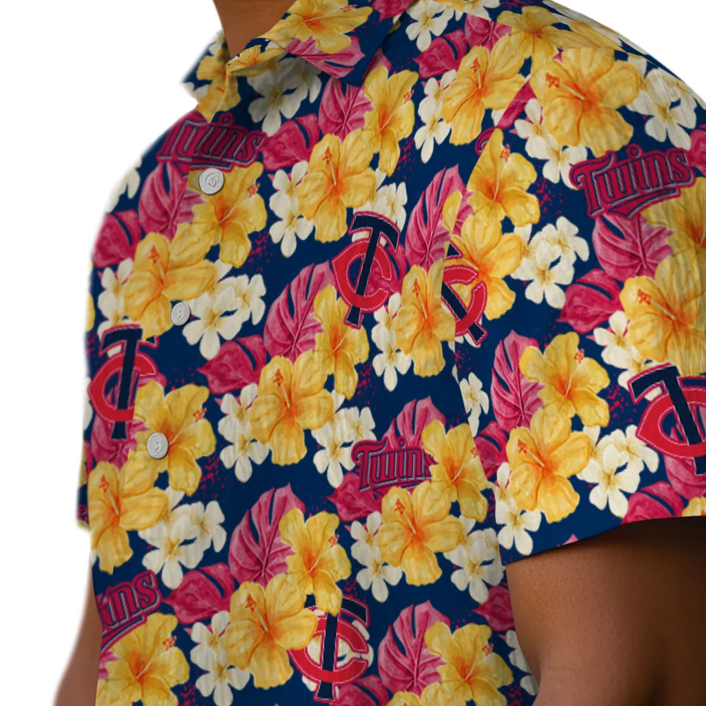 Minnesota Twins Hawaiian Shirt - Hibiscus Tropics | Moonbestprint