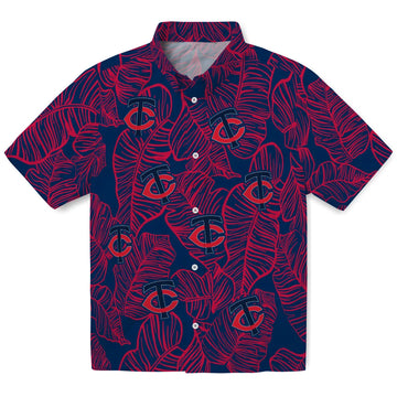 Minnesota Twins Hawaiian Shirt - Leaf Outline | Moonbestprint
