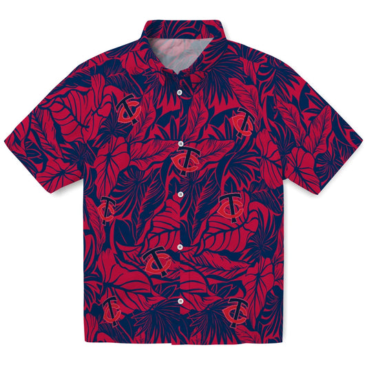 Minnesota Twins Hawaiian Shirt - Monstera Layer | Moonbestprint