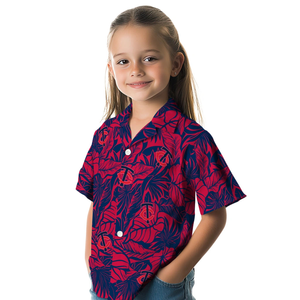 Minnesota Twins Hawaiian Shirt - Monstera Layer | Moonbestprint