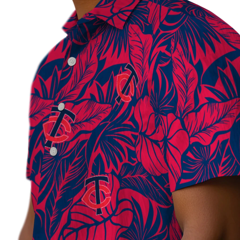 Minnesota Twins Hawaiian Shirt - Monstera Layer | Moonbestprint