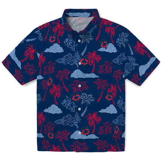 Minnesota Twins Hawaiian Shirt - Palm And Clouds | Moonbestprint