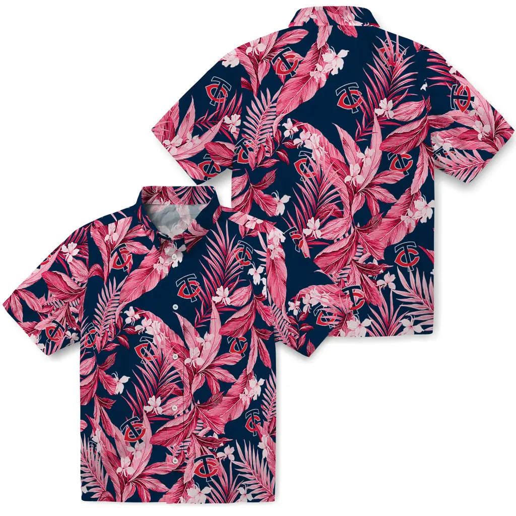 Minnesota Twins Hawaiian Shirt - Palm Leaves | Moonbestprint