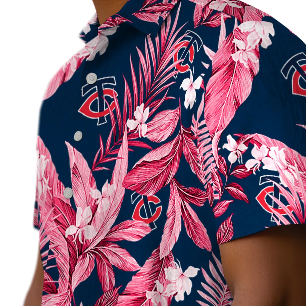 Minnesota Twins Hawaiian Shirt - Palm Leaves | Moonbestprint