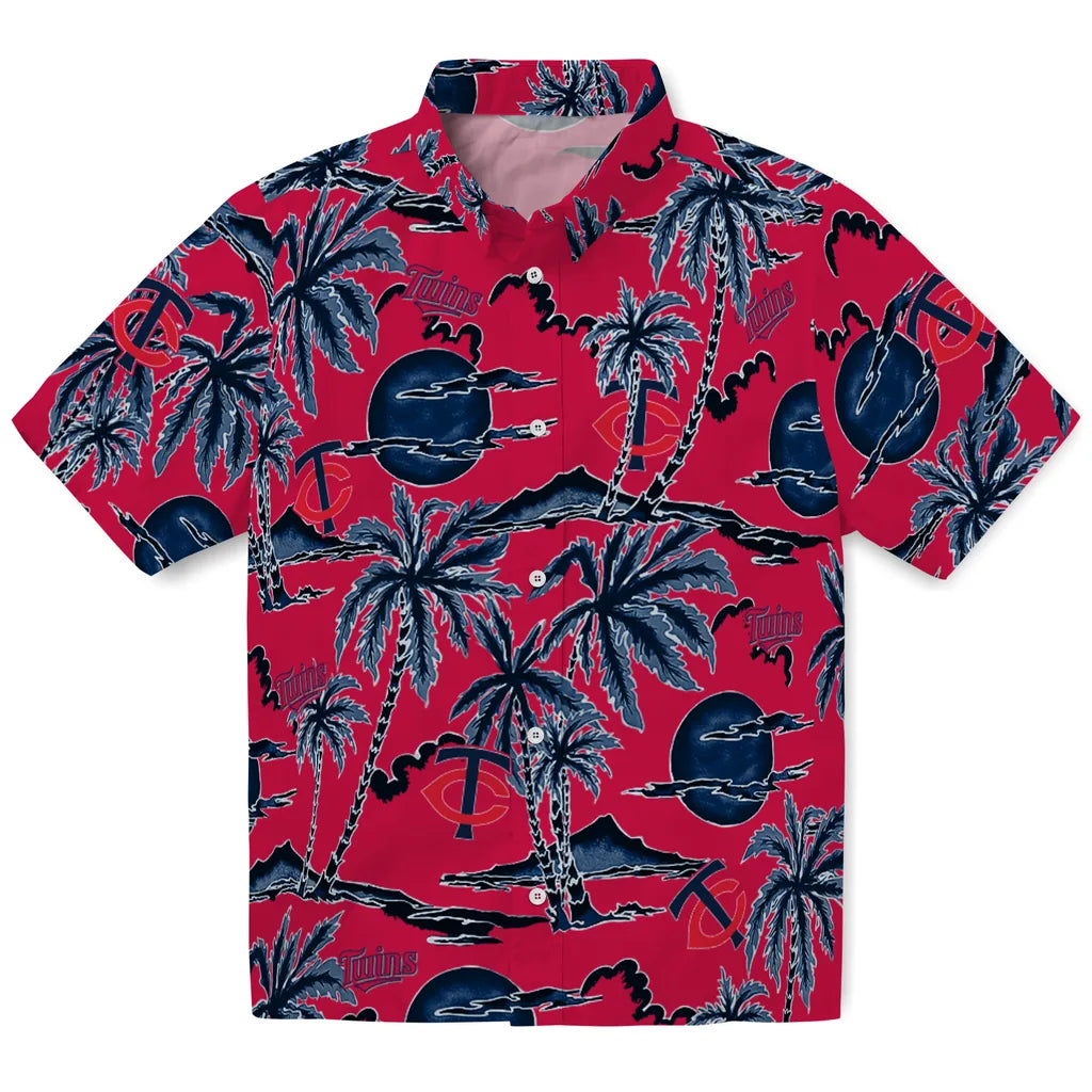 Minnesota Twins Hawaiian Shirt - Palm Sunset | Moonbestprint