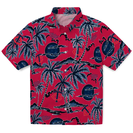 Minnesota Twins Hawaiian Shirt - Palm Sunset | Moonbestprint