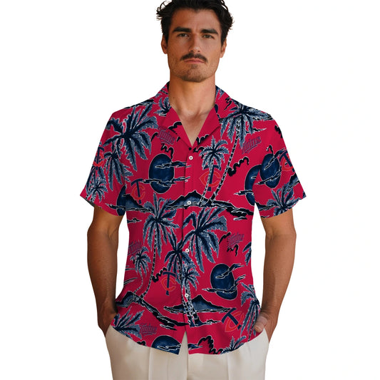 Minnesota Twins Hawaiian Shirt - Palm Sunset | Moonbestprint