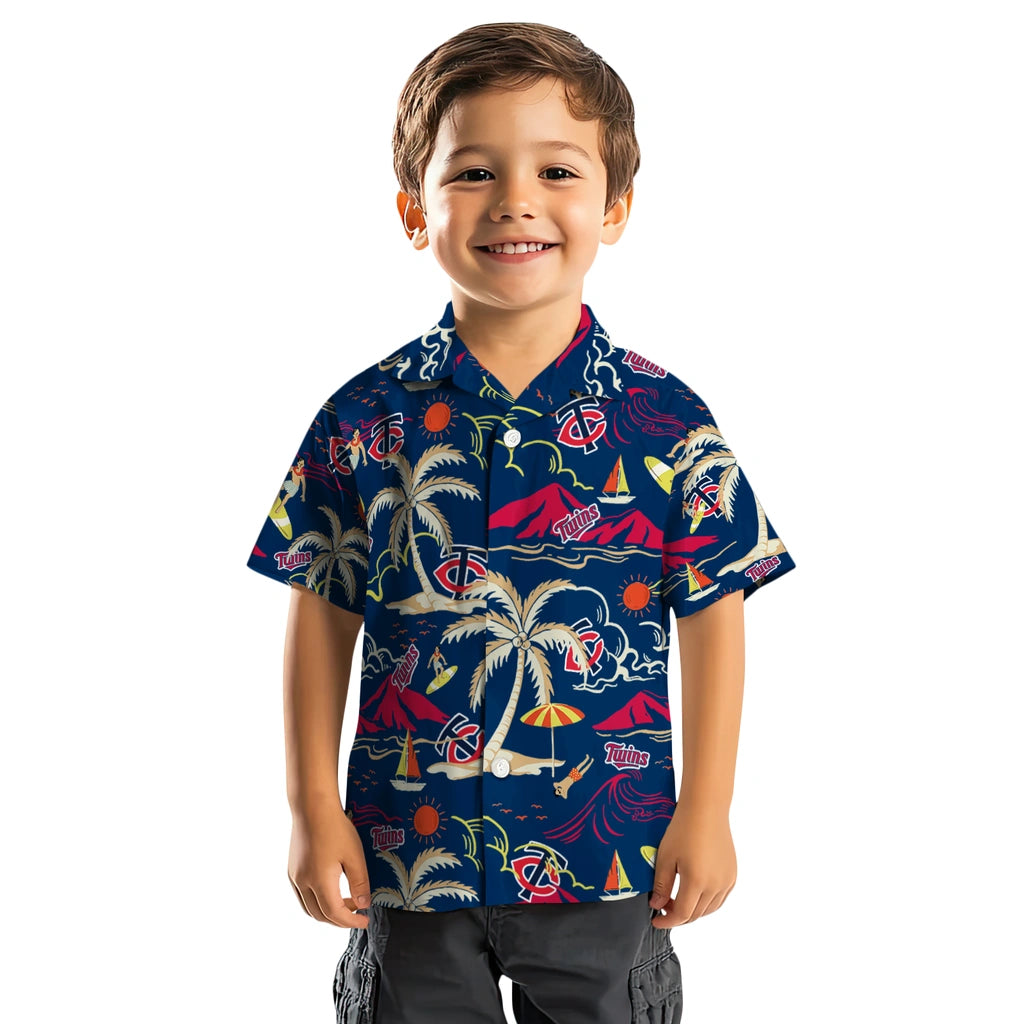 Minnesota Twins Hawaiian Shirt - Palm Tree Island | Moonbestprint