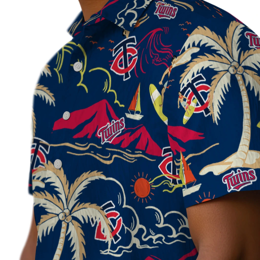 Minnesota Twins Hawaiian Shirt - Palm Tree Island | Moonbestprint