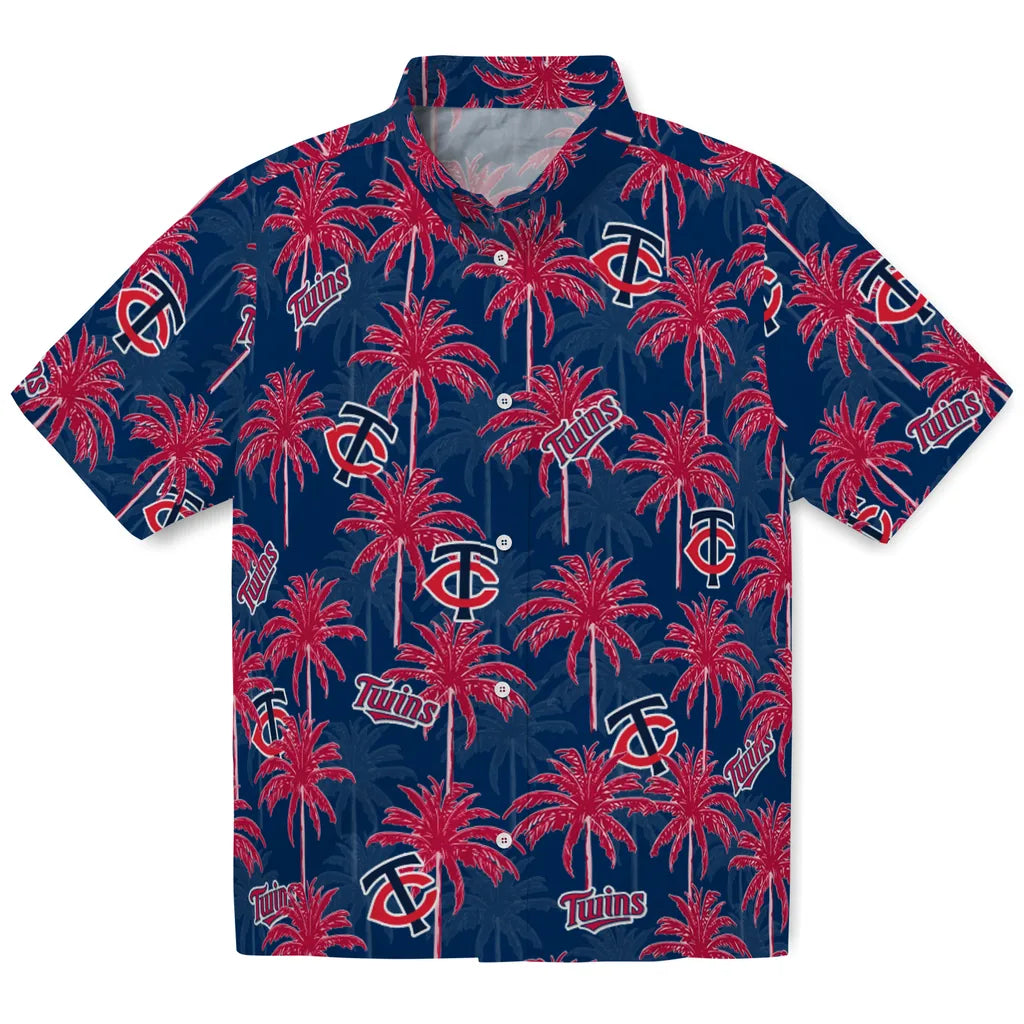 Minnesota Twins Hawaiian Shirt - Palm Tree Motif | Moonbestprint