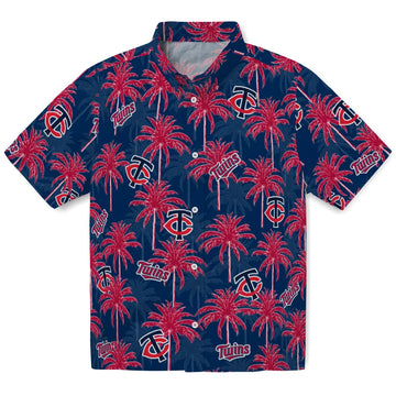 Minnesota Twins Hawaiian Shirt - Palm Tree Motif | Moonbestprint
