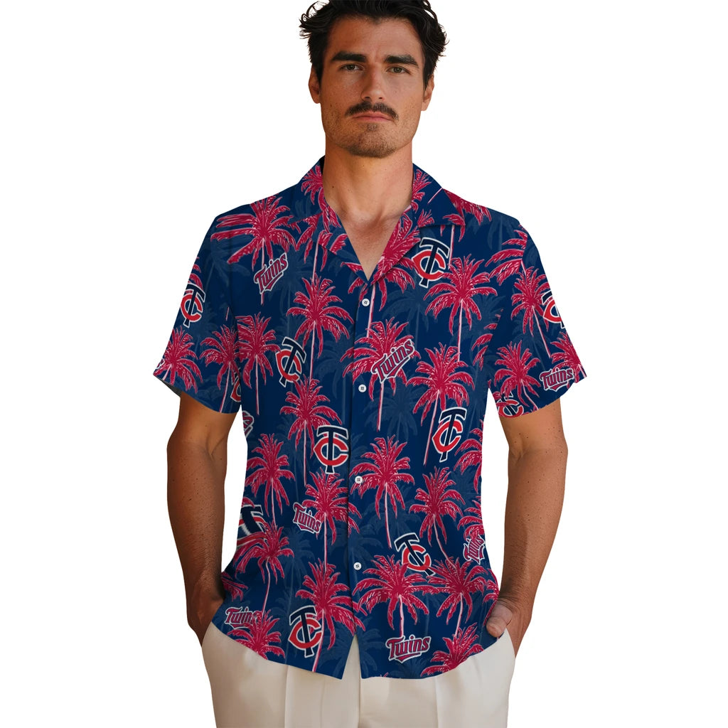 Minnesota Twins Hawaiian Shirt - Palm Tree Motif | Moonbestprint