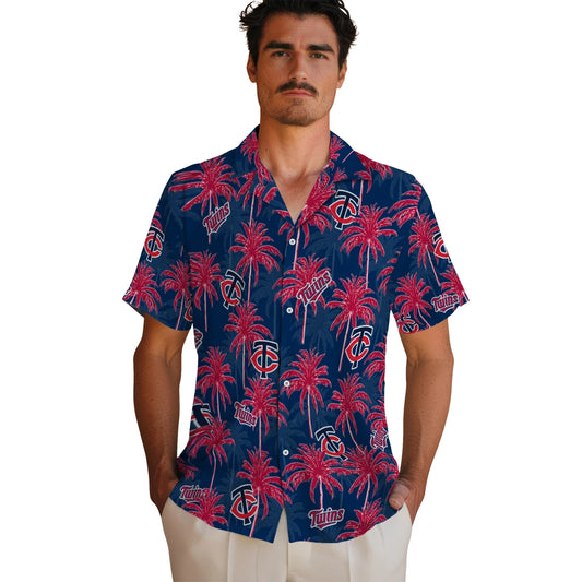 Minnesota Twins Hawaiian Shirt - Palm Tree Motif | Moonbestprint