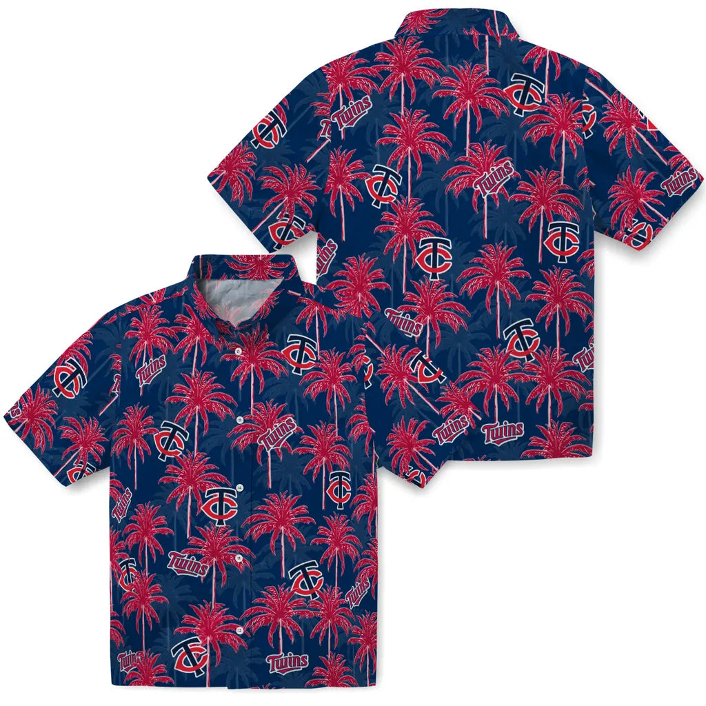 Minnesota Twins Hawaiian Shirt - Palm Tree Motif | Moonbestprint