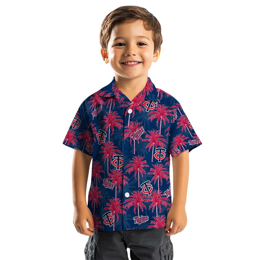 Minnesota Twins Hawaiian Shirt - Palm Tree Motif | Moonbestprint