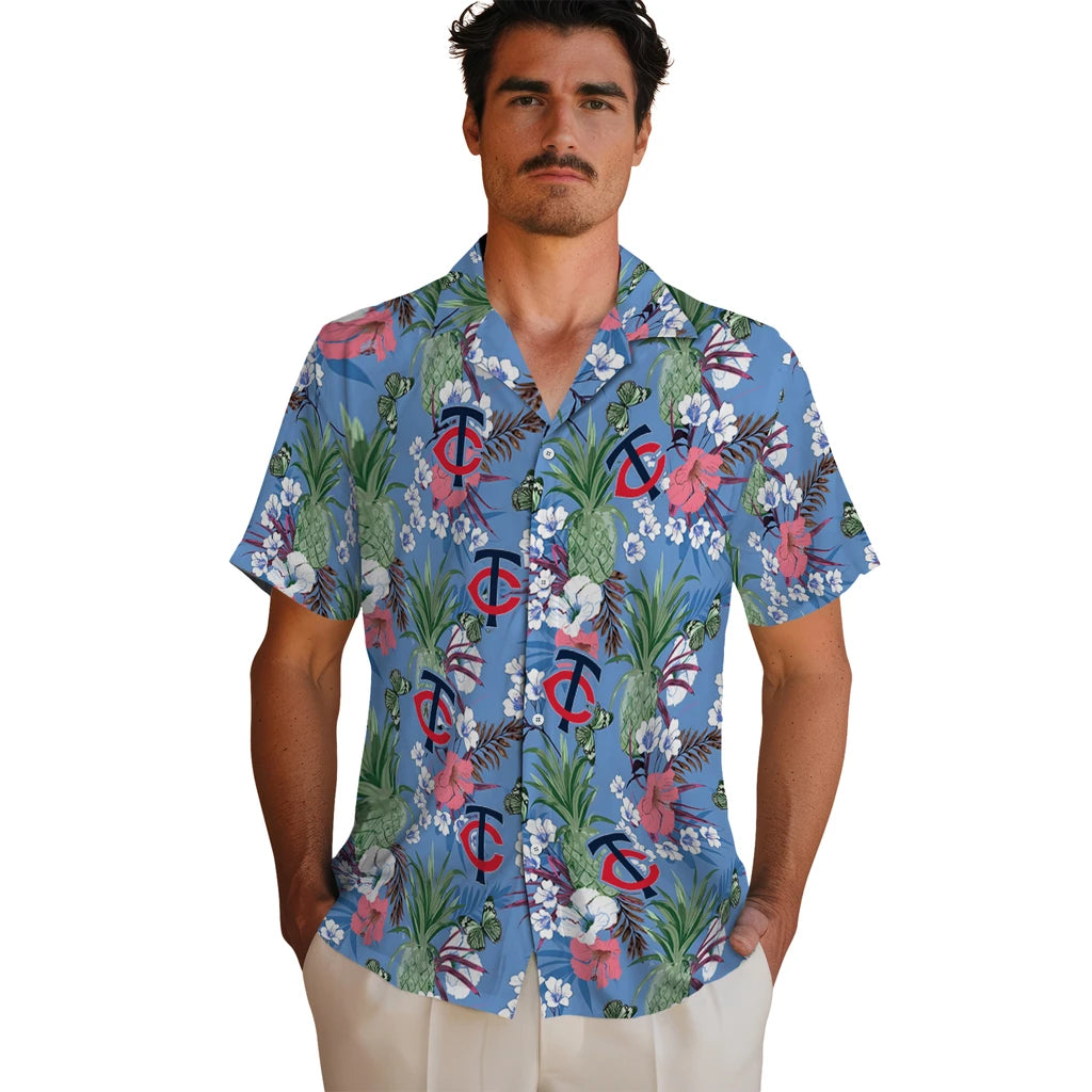 Minnesota Twins Hawaiian Shirt - Pineapple Bouquet | Moonbestprint