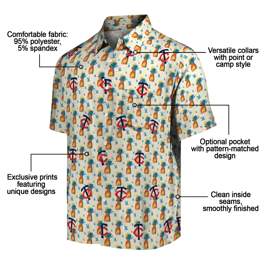 Minnesota Twins Hawaiian Shirt - Pineapple Delight | Moonbestprint