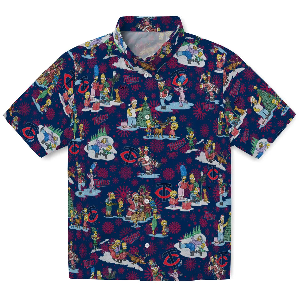 Minnesota Twins Hawaiian Shirt - Simpsons Christmas | Moonbestprint