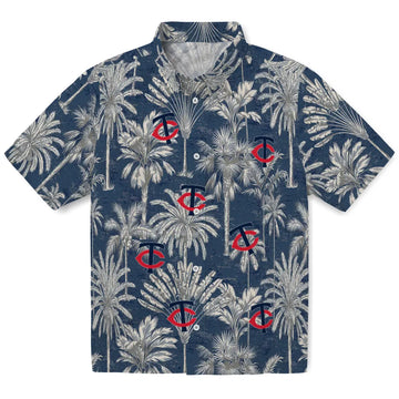 Minnesota Twins Hawaiian Shirt - Vintage Palm Tree | Moonbestprint