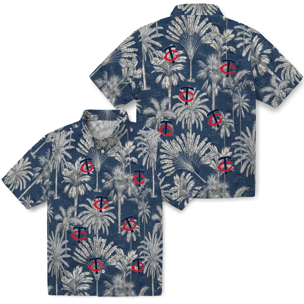 Minnesota Twins Hawaiian Shirt - Vintage Palm Tree | Moonbestprint