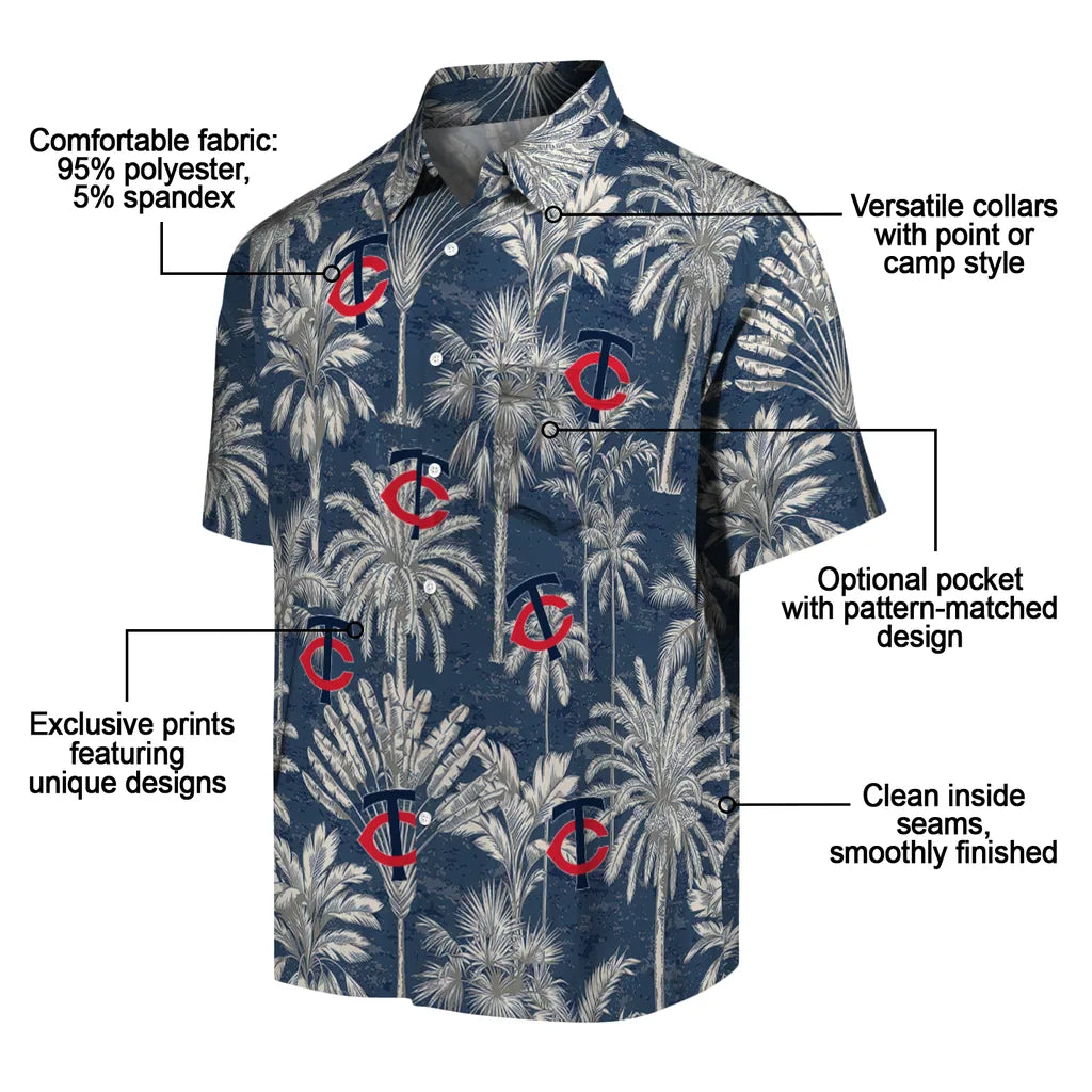 Minnesota Twins Hawaiian Shirt - Vintage Palm Tree | Moonbestprint