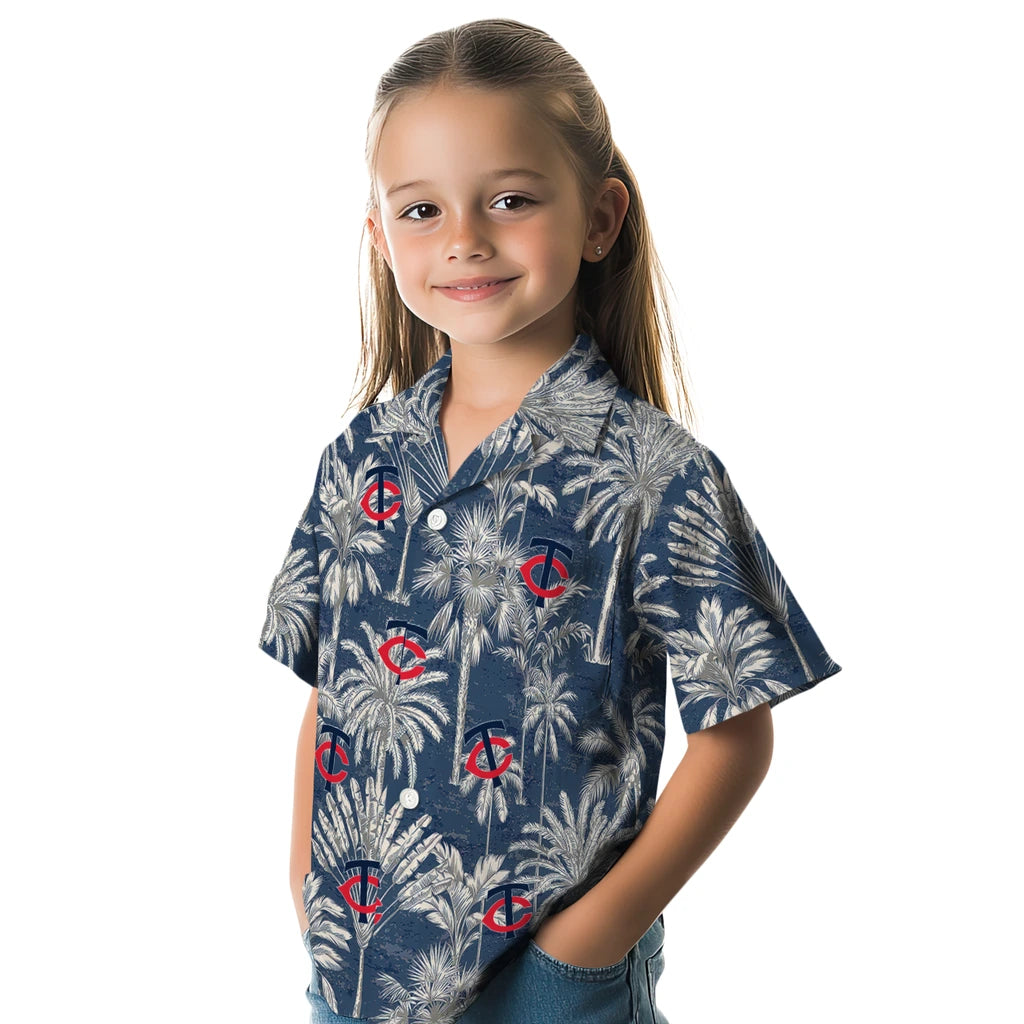 Minnesota Twins Hawaiian Shirt - Vintage Palm Tree | Moonbestprint