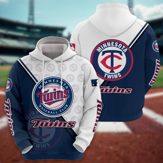 Minnesota Twins Logo 3D MLB All Over Print Hoodie -Moonbestprint