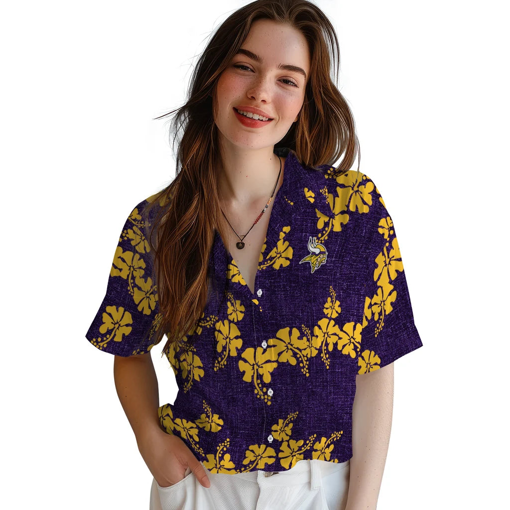 Minnesota Vikings Hawaiian Shirt - 50th State Flower | Moonbestprint