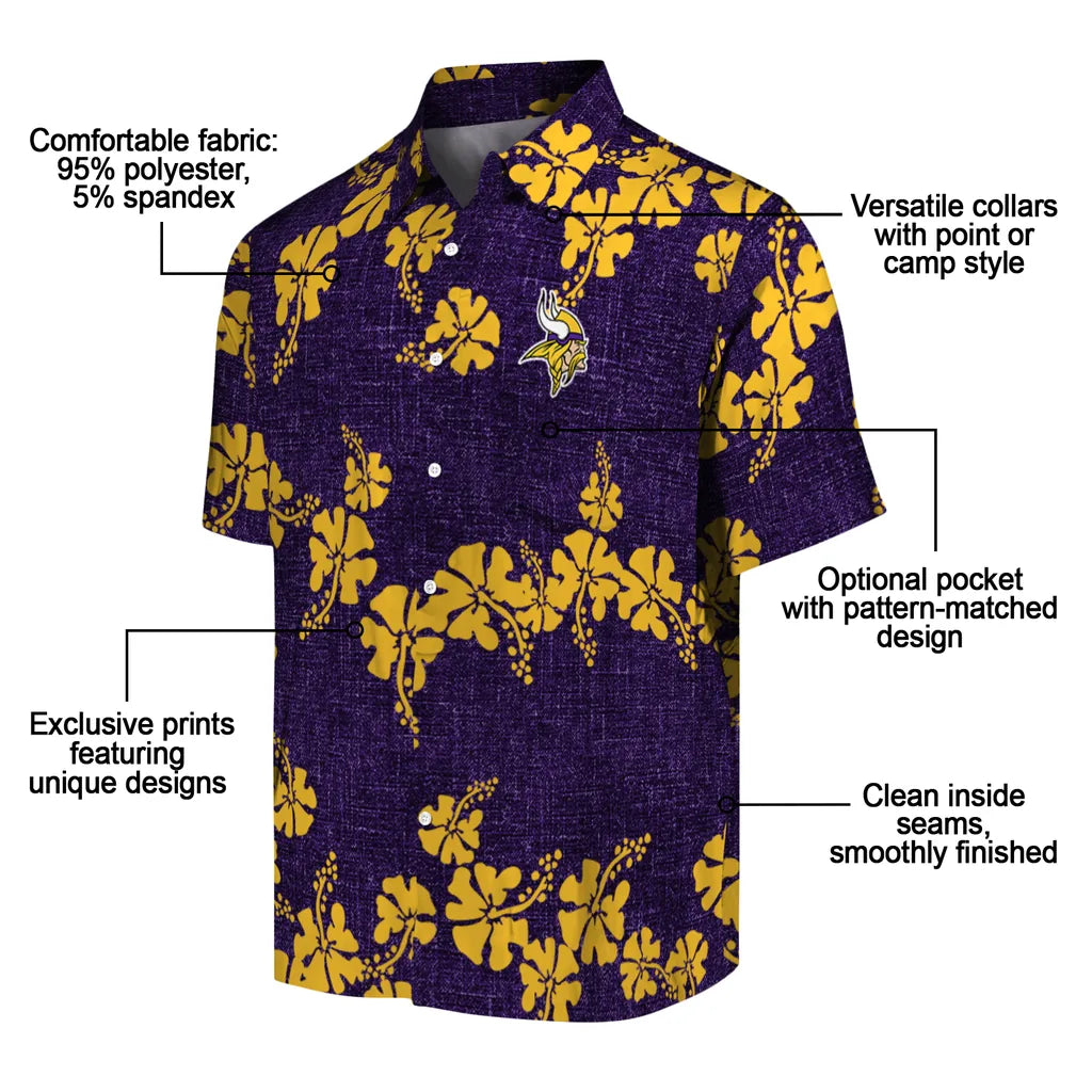 Minnesota Vikings Hawaiian Shirt - 50th State Flower | Moonbestprint