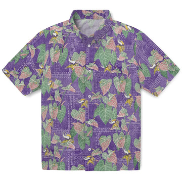 Minnesota Vikings Hawaiian Shirt - Anthurium Overlay | Moonbestprint