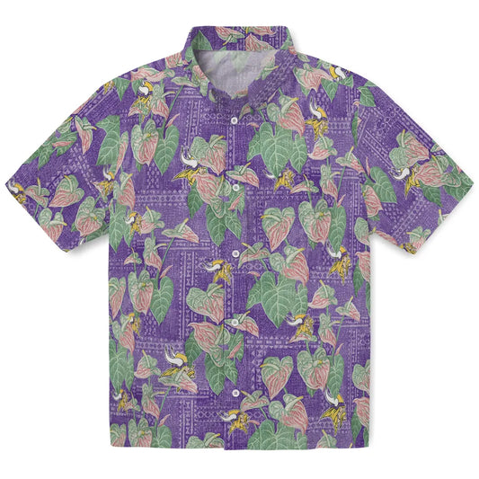 Minnesota Vikings Hawaiian Shirt - Anthurium Overlay | Moonbestprint