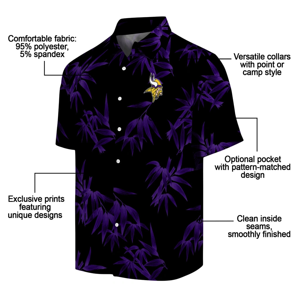 Minnesota Vikings Hawaiian Shirt - Bamboo Branches | Moonbestprint