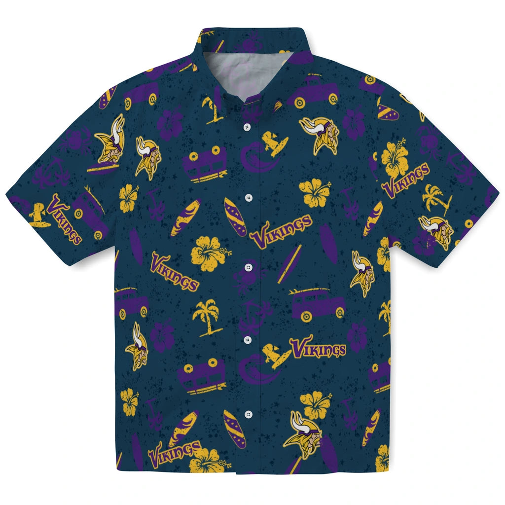 Minnesota Vikings Hawaiian Shirt - Beach Vibe | Moonbestprint