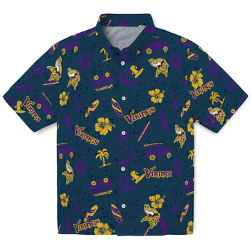 Minnesota Vikings Hawaiian Shirt - Beach Vibe | Moonbestprint