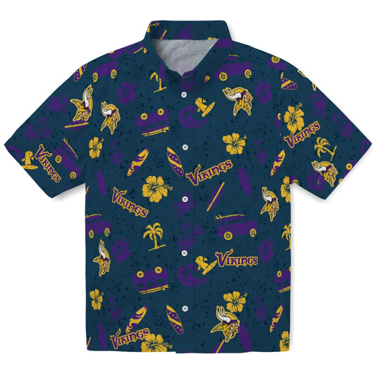 Minnesota Vikings Hawaiian Shirt - Beach Vibe | Moonbestprint