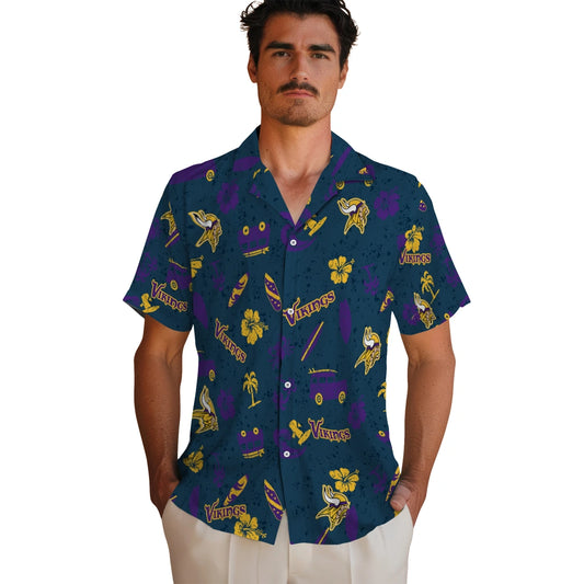 Minnesota Vikings Hawaiian Shirt - Beach Vibe | Moonbestprint