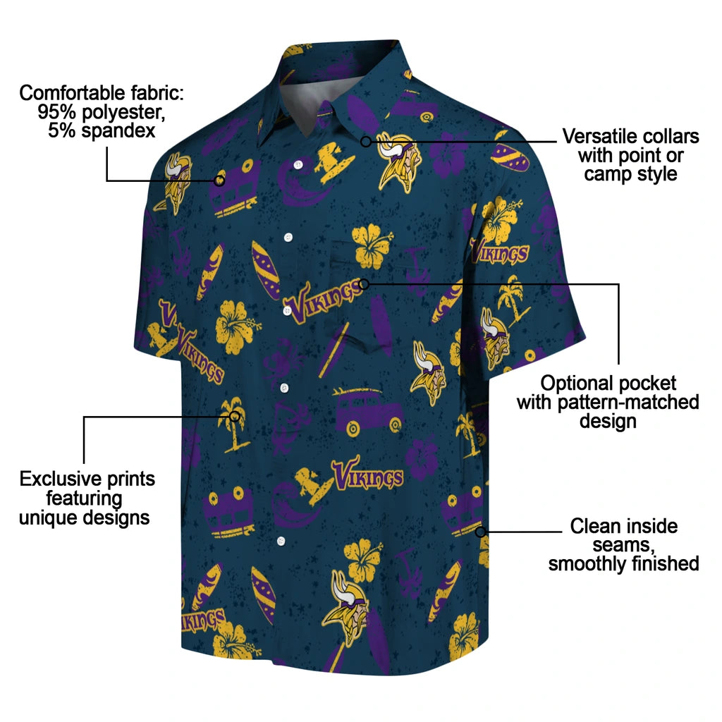 Minnesota Vikings Hawaiian Shirt - Beach Vibe | Moonbestprint