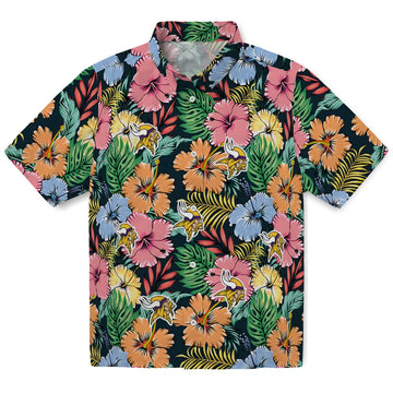 Minnesota Vikings Hawaiian Shirt - Brilliant Hibiscus Garden | Moonbestprint