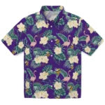 Minnesota Vikings Hawaiian Shirt - Flamingo and Hibiscus | Moonbestprint