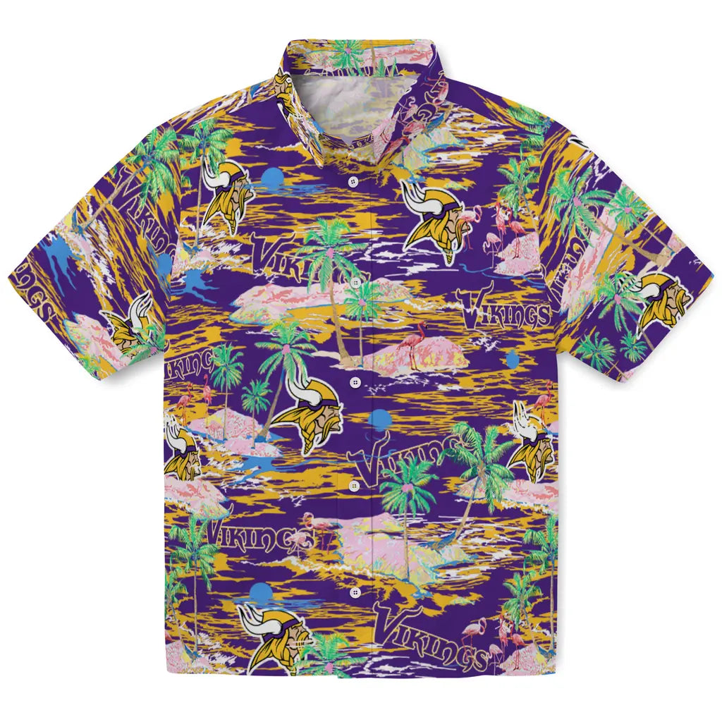 Minnesota Vikings Flamingo Retreat 2026 Hawaiian Shirt – Moonbestprint