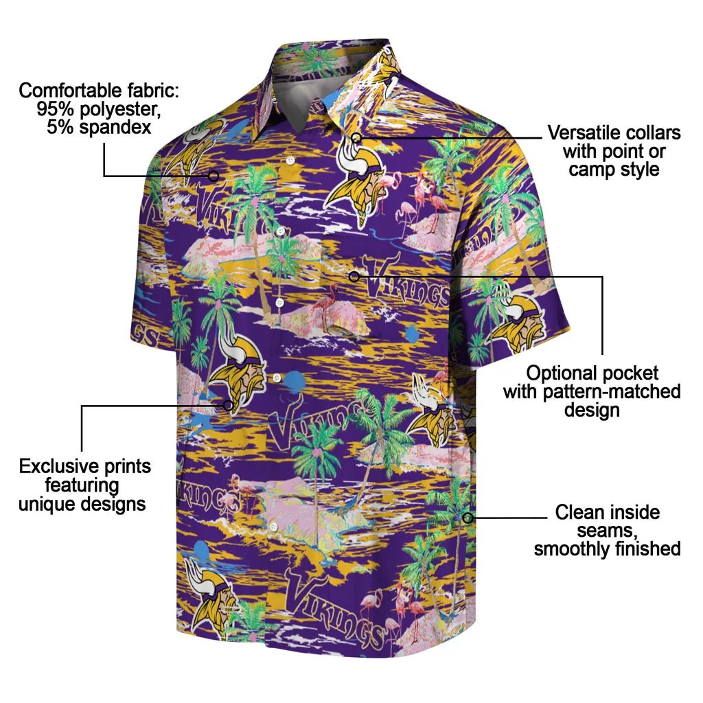 Minnesota Vikings Flamingo Retreat 2026 Hawaiian Shirt – Moonbestprint